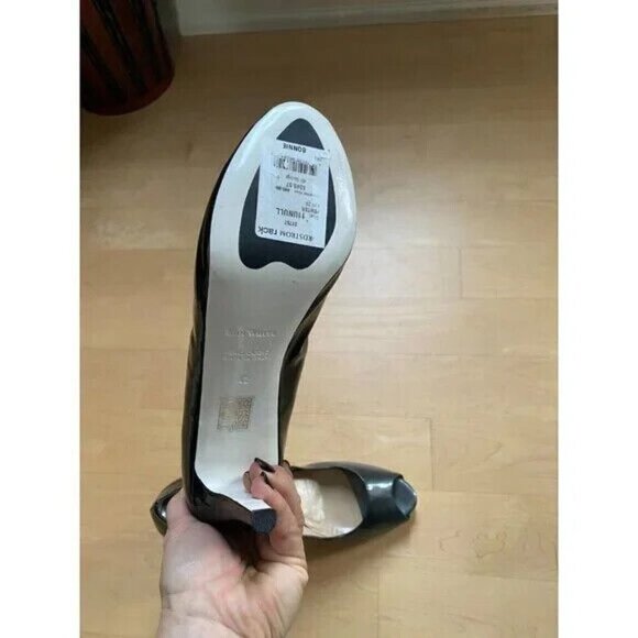 Ron White "Bonnie" Peep Toe Pewter Stiletto Heel BNWT Italy - Picture 9 of 10